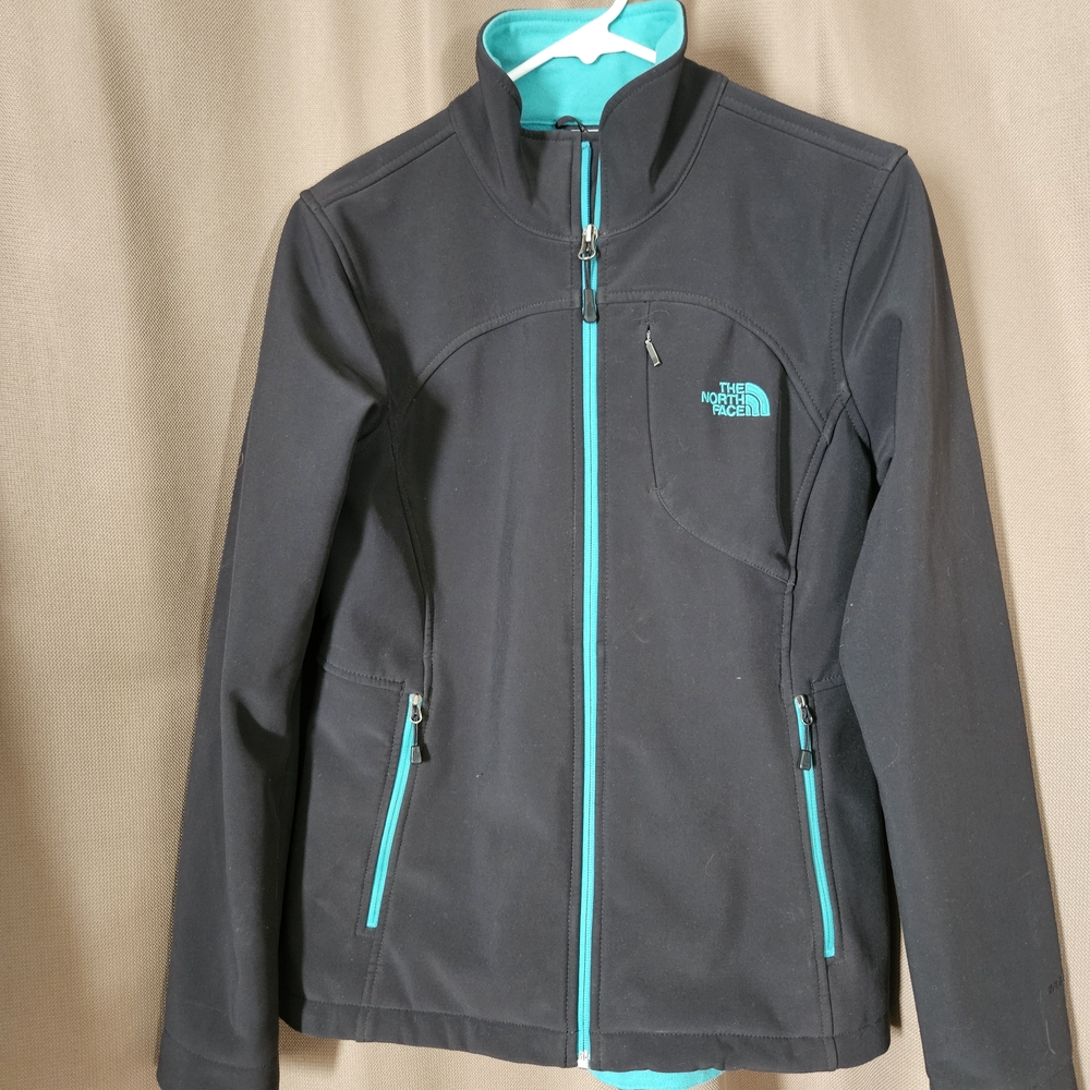 The North Face Women's Black and Teal Ski Jacket